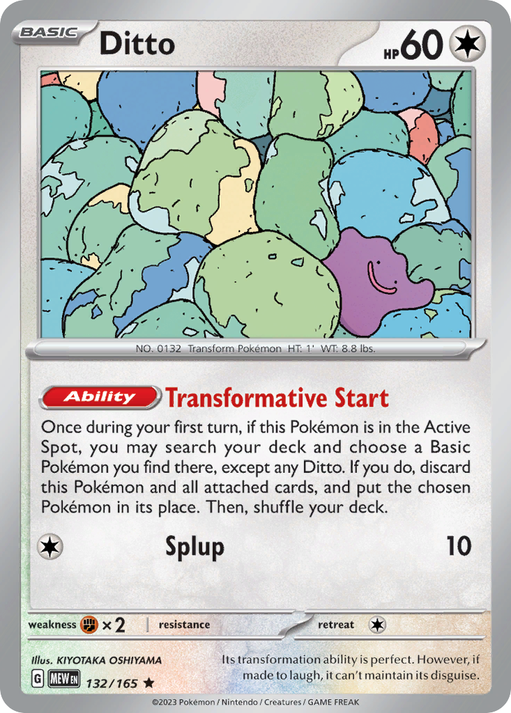 151 Set Holo Ditto #132/165